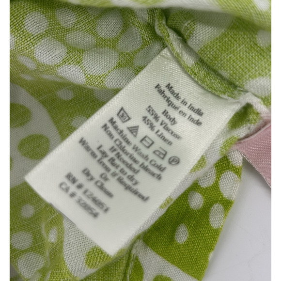 The Odells Julie Crop Top Green Womens Size Large Linen Blend RTR 15290626 - Picture 9 of 13